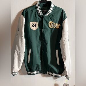 Seven Souls True Courage Varsity Jacket Green and White size XL NWT